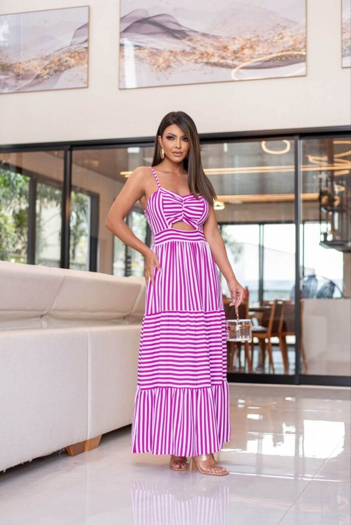 vestido longo jade listrado vestido longo jade listrado